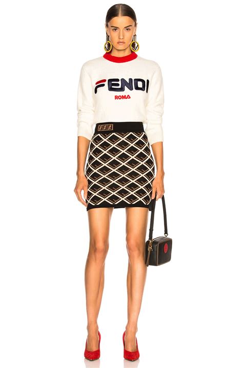 fendi deco print mini skirt